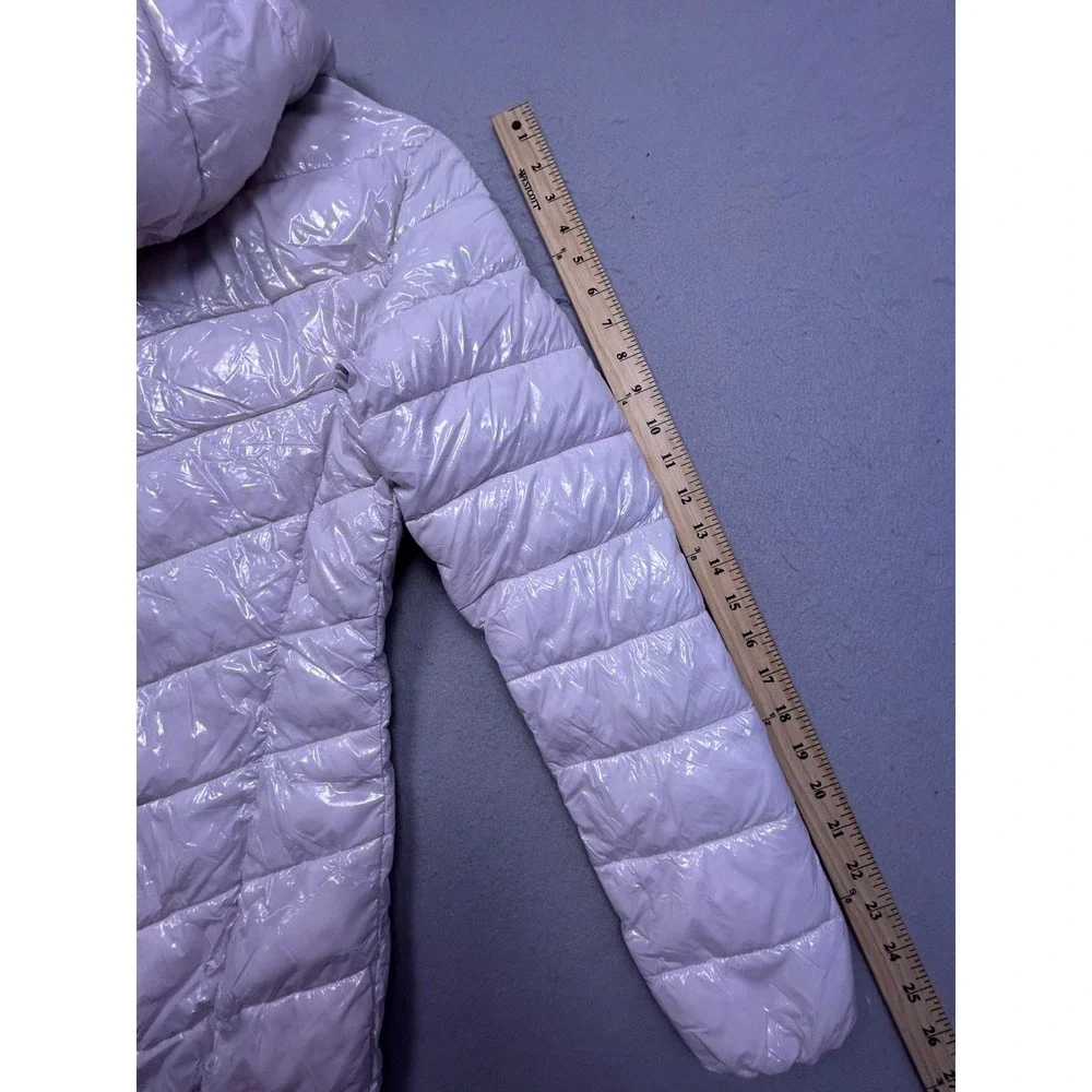 Calvin Klein Puffer Coat High Shine Nylon White Size XS Womens